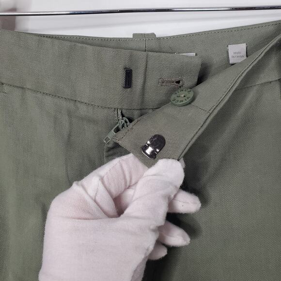 Vince Coin Pocket Cropped Straight Leg Trousers Sage Green Linen Blend Size 6 - Picture 6 of 9